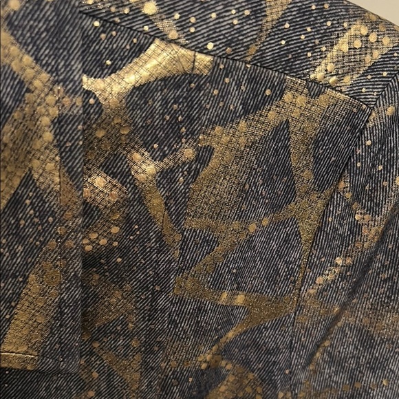 Joseph Ribkoff Gold & Blue Made in Canada zip front statement Jacket, size 10 - Picture 6 of 11